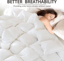 Globon King Size down Comforter - All Season Duvet Insert with Medium Warmth, Soft and Noiseless Shell,8 Corner Tabs, and Machine Washable - White