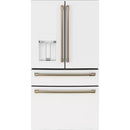 Counter-Depth 22.3-Cu Ft 4 -Door 36-In Wide Smart Compatible French Door Refrigerator with Ice Maker with Water and Ice Dispenser ( Matte Black with Brushed Stainless Handles ) ENERGY STAR Certified