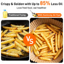 Large Double Air Fryer, 10-In-1 Independent 4+8 QT Baskets Air Fryer with LED Touch Screen (Air Fryer Liner Inclued)