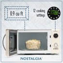 Retro Microwave for Countertop 0.9 Cu Ft Vintage Microwave, Ivory