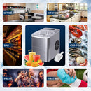 FEANOR Self Cleaning Ice Makers Countertop Machine 9 Cubes Ready in 6-8 Minutes Portable Mini Electric Compact Ice Maker Nuggetperfect for Home/Kitchen/Bar, Tools Included