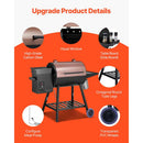 Wood Pellet Grill Smoker, 8 in 1 BBQ Grills for Outdoor Cooking, 456 Sq. In. Cook Area Electric Grill and Smoker