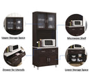 Tall Kitchen Cabinet, Chocolate-Grey