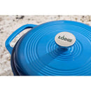 6 Qt. round Cast Iron Dutch Oven with Dual Handles, Easy to Cook and Clean in Blue with Lid