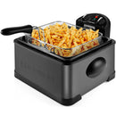 4.5L Deep Fryer, XL Capacity, Adjustable Temperature & Timer - Black Stainless Steel