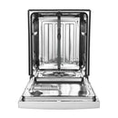 24 In. White Front Control Smart Dishwasher Digital 120-Volt Stainless Steel Tub with Steam Cleaning
