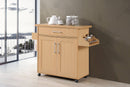 Kitchen Cart with Spice Rack plus Towel Holder, Beech