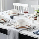 12-Piece Modern Stoneware White Ceramic Dinnerware Set (Service for 4), Microwave and Dishwasher Safe