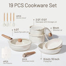 19 Piece Pots and Pans Sets Induction Nonstick Cookware Set CAROTE 19Pcs Handle