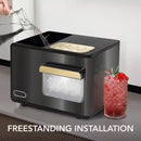 14.5 In. 40 Lbs Nugget Ice Maker Chewable Sonicsno Countertop Compact Ice Maker in Black Stainless Steel and Gold