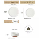12-Piece Modern Stoneware White Ceramic Dinnerware Set (Service for 4), Microwave and Dishwasher Safe