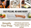 2Pcs Multifunctional Vegetable Peelers, Stainless Steel Wide Blade Potato and Carrot Peeler, 3-In-1 Veggie Peeler with Scallion Shredder and Bottle Opener for Kitchen, Camping and Trave