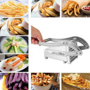 Commercial Grade French Fry Cutter, Stainless Steel Potato Slicer, Potatoes Fries Maker Machine with 2 Blade Size, Silver