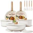 19 Piece Pots and Pans Sets Induction Nonstick Cookware Set CAROTE 19Pcs Handle