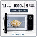 Retro Microwave-1.1 Cu. Ft. and 1000 Watt Countertop Microwave-Black