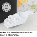9 In. 22 Lbs. Bullet Countertop Portable Ice Maker in Black with 2-Ice Sizes and Self Cleaning Function