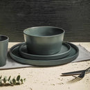Celina 16-Piece Gray Matte Dinnerware Set Stoneware (Service for 8)