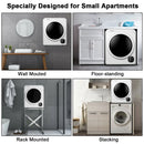 1700W Portable Clothes Dryer Electric Tumble Laundry Dryer Stainless Steel Tub 13.2 Lbs /3.22 Cu.Ft