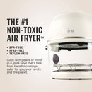Self-Cleaning Glass Bowl Air Fryer, 5 Qt., 6 Functions, BPA Free, Rotisserie/Tumbler, Green