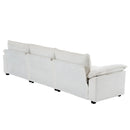 120" W Sectional Sofa L Shaped Couch with Chaise Living Room Sleeper Set, 3 Seats with Chenille and Double Layer Cushions Beige