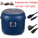 12V 24V 110V 220V 2L Four Voltage Car Home Rice Cooker Van Car Rice Cooker for Travel Global Voltage Use