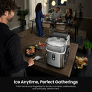 Nugget Ice Makers Countertop, 35Lbs/24H Chewable Nugget Ice Machine with Soft Ice Auto-Cleaning,One-Click Operation for Home Use,Silver