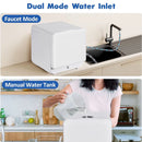Portable Dish Washer Countertop with Faucet & Manual 5L Water Tank Modes Water Inlet Compact with More Space inside 6 Programs