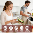 Multifunctional Vegetable Peeler, 3 in 1 Julienne Peeler with Wooden Handle, Vegetable Shredder with Bottle Opener Kitchen Tool for Peeling Veggie Fruit Pineapple Pumpkin Papaya Carrrot(2 Pack)