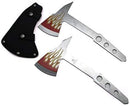 Snake Eye Tactical Tomahawk Throwing Knife, 9.5 Inch Overall Length, Stainless Steel Blade, with Nylon Sheath (Flame(Pair))