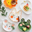 Cute Cartoon Underglaze Color Animal Ceramic Breakfast Plate Children'S Rice Plate Fruit Cake Dessert Dish Dinner Plates