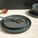 Celina 16-Piece Gray Matte Dinnerware Set Stoneware (Service for 8)