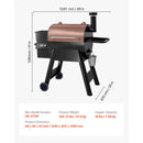 Wood Pellet Grill Smoker BBQ Grills for Outdoor Cooking with Wifi-App Control, LCD Screen Controller for Camping Yard
