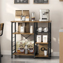 Vintage Kitchen Baker'S Rack Shelf, Rustic Brown and Metal