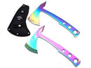 Snake Eye Tactical Tomahawk Throwing Knife, 9.5 Inch Overall Length, Stainless Steel Blade, with Nylon Sheath (Rainbow(Pair))