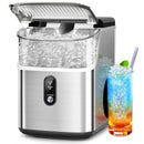 Nugget Ice Makers Countertop, 35Lbs/24H Chewable Nugget Ice Machine with Soft Ice Auto-Cleaning,One-Click Operation for Home Use,Silver
