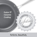 Chantal 3.Clad Tri-Ply Non Stick 2 Piece Fry Pan Set, 8" and 10" Fry Pans, Ceramic Non Stick, (SLT63-2FRYC)