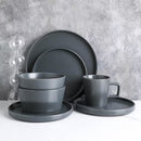 Celina 16-Piece Gray Matte Dinnerware Set Stoneware (Service for 8)