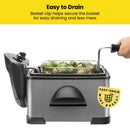 4.5L Deep Fryer, XL Capacity, Adjustable Temperature & Timer - Black Stainless Steel