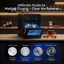 Countertop Touch Screen Manual Ice Maker, Smooth Spherical Ice, 150 Pcs/24H, Black