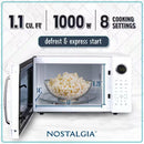 Retro Microwave-1.1 Cu. Ft. and 1000 Watt Countertop Microwave-White
