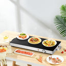 Giantex Electric Food Warmer 2 Packs, 22''X15'' Food Warmers for Parties, Adjustable Temperature Control, Tempered Glass Surface, Hot Plate for Buffet, Electric Warming Tray for Restaurants, Events