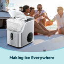 35 Lbs. Daily Production Nugget Stainless Steel Kitchen Countertop Ice Makers, Chewable Ice Maker Machine for Camping and Party