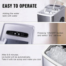 FEANOR Self Cleaning Ice Makers Countertop Machine 9 Cubes Ready in 6-8 Minutes Portable Mini Electric Compact Ice Maker Nuggetperfect for Home/Kitchen/Bar, Tools Included