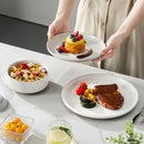 12-Piece Modern Stoneware White Ceramic Dinnerware Set (Service for 4), Microwave and Dishwasher Safe