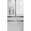 Counter-Depth 22.3-Cu Ft 4 -Door 36-In Wide Smart Compatible French Door Refrigerator with Ice Maker with Water and Ice Dispenser ( Matte Black with Brushed Stainless Handles ) ENERGY STAR Certified