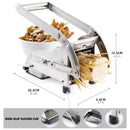 Stainless Steel French Fry Cutter with 2 Blades and No-Slip Suction Base,Silver
