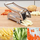 Commercial Grade French Fry Cutter, Stainless Steel Potato Slicer, Potatoes Fries Maker Machine with 2 Blade Size, Silver