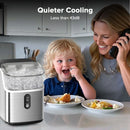 Nugget Ice Makers Countertop, 35Lbs/24H Chewable Nugget Ice Machine with Soft Ice Auto-Cleaning,One-Click Operation for Home Use,Silver