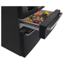 Counter-Depth 22.3-Cu Ft 4 -Door 36-In Wide Smart Compatible French Door Refrigerator with Ice Maker with Water and Ice Dispenser ( Matte Black with Brushed Stainless Handles ) ENERGY STAR Certified
