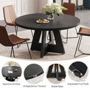 round Dining Table for 4, Black Kitchen Table 47 Inch Farmhouse Wood Kitchen Dinning Table for Kitchen Living Room